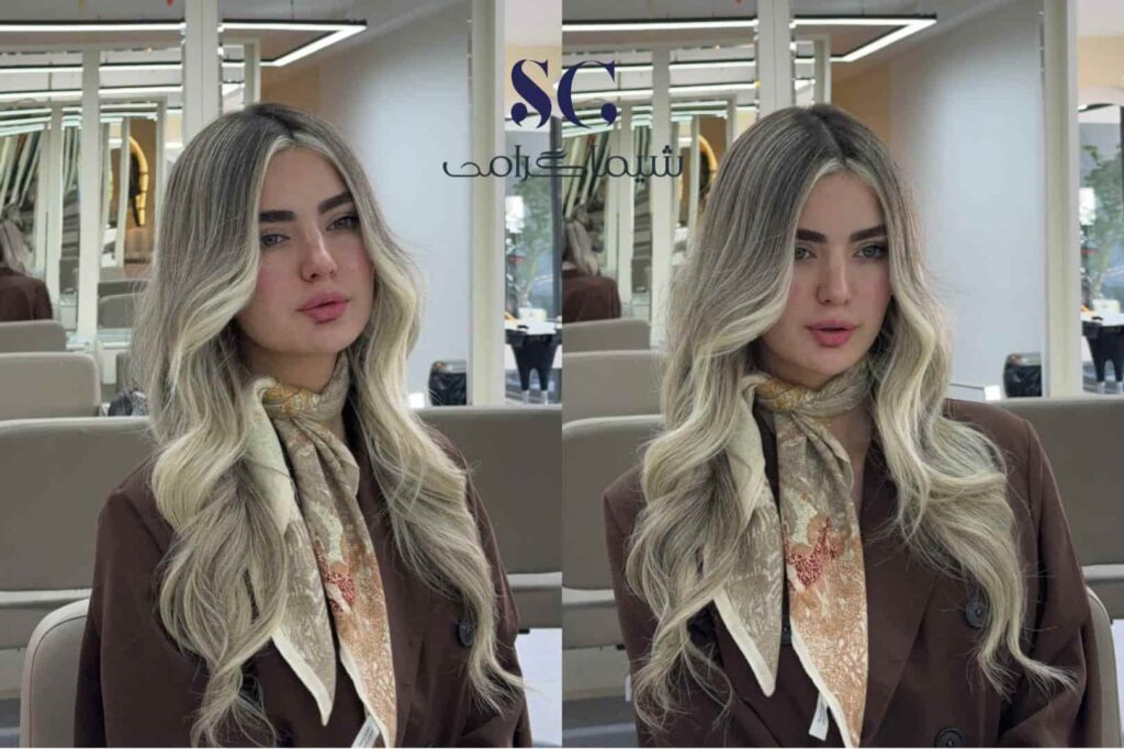 اجرای بالیاژ روسی در شیراز روی موهای بلند با حفظ عمق ریشه و روشنایی طبیعی