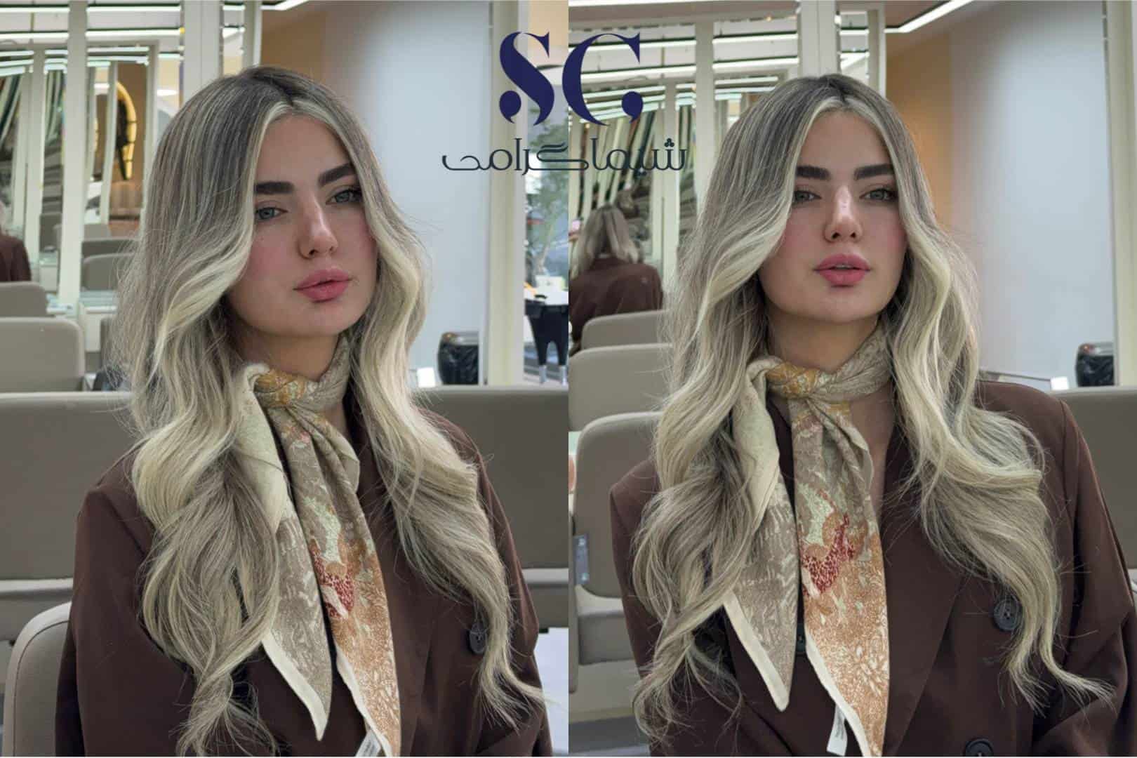 نمونهکار بالیاژ روسی در شیراز با تناژ بلوند مرواریدی و انتقال نرم رنگها