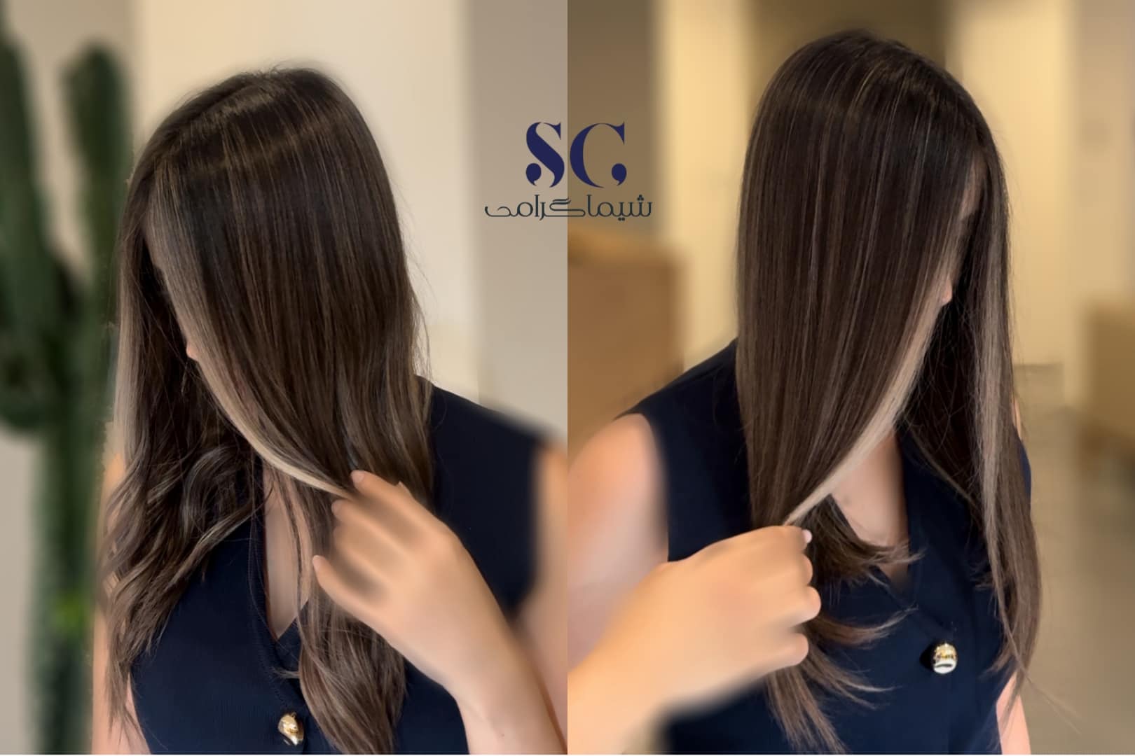بالیاژ مو با سایه ریشه طبیعی، انتقال یکدست رنگ‌ها و جلوه‌ای درخشان.